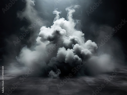 Smoke black ground fog cloud floor mist background steam dust dark white horror overlay.