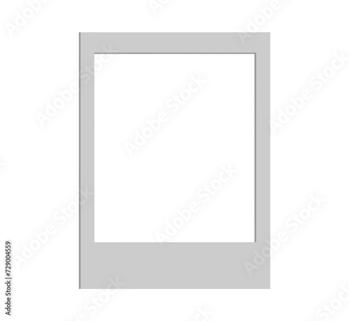 Empty white photo frame. realistic photo card vector mockup