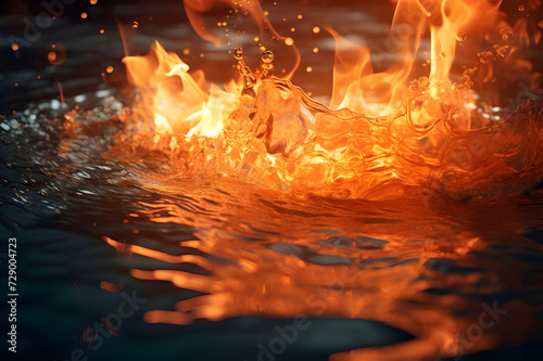 Flame on a Water - Ai Generated