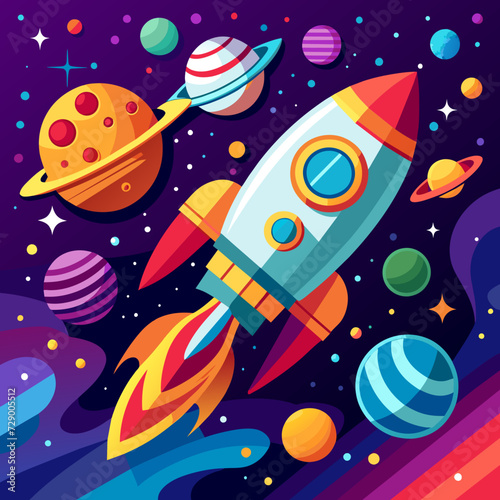 rocket missile space rocket starship space galaxy planet universe cosmos world vector future stars eternity