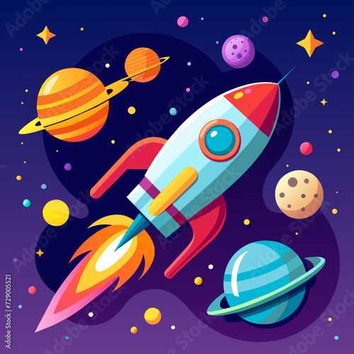 rocket missile space rocket starship space galaxy planet universe cosmos world vector future stars eternity