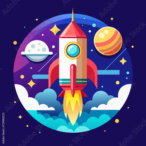 rocket missile space rocket starship space galaxy planet universe cosmos world vector future stars eternity
