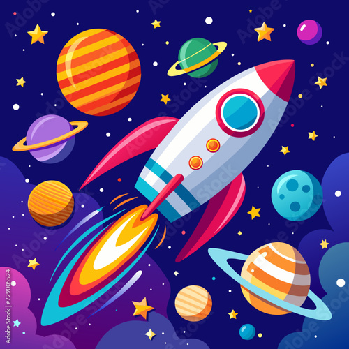 rocket missile space rocket starship space galaxy planet universe cosmos world vector future stars eternity