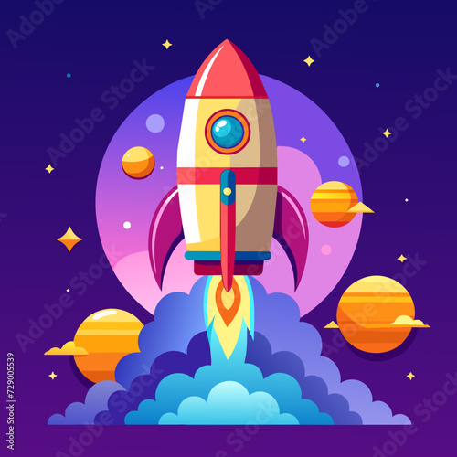 rocket missile space rocket starship space galaxy planet universe cosmos world vector future stars eternity