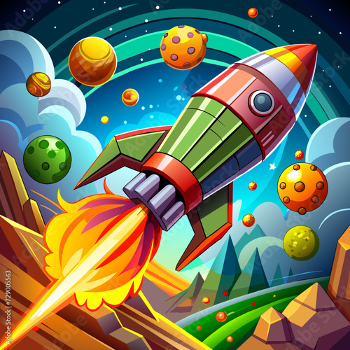 rocket missile space rocket starship space galaxy planet universe cosmos world vector future stars eternity