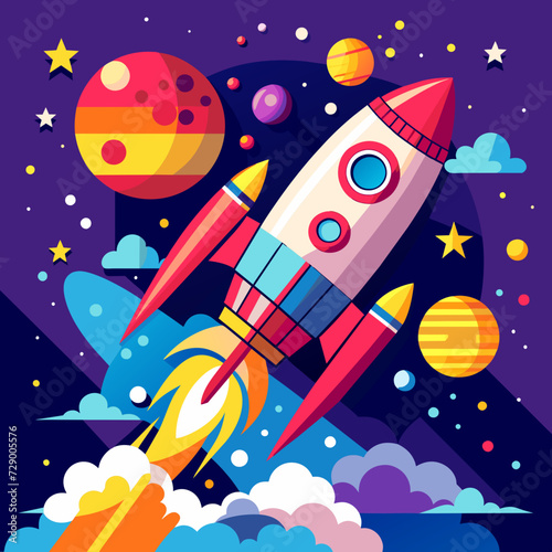 rocket missile space rocket starship space galaxy planet universe cosmos world vector future stars eternity