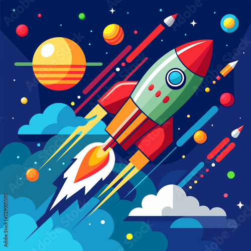 rocket missile space rocket starship space galaxy planet universe cosmos world vector future stars eternity
