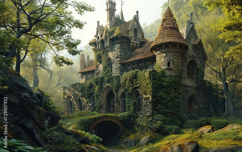 Fairytale Castle Amidst an Enchanted Forest © Umar