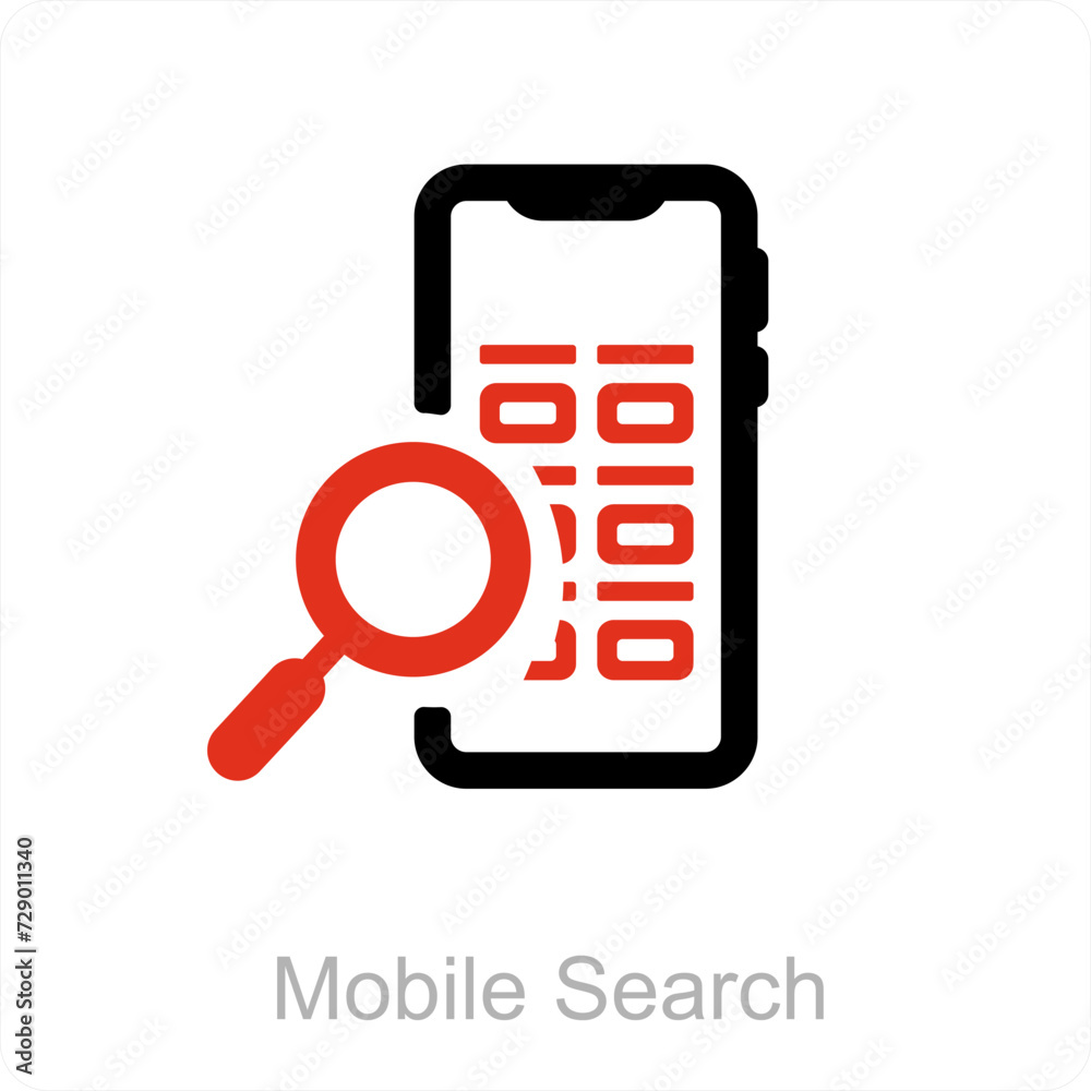 mobile search and find icon concept mobile search and find icon concept