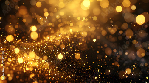 Gold Abstract background with bokeh, glitter texture © Pattanan