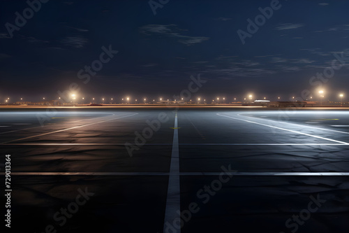 Airport terminal at night - Ai Generated