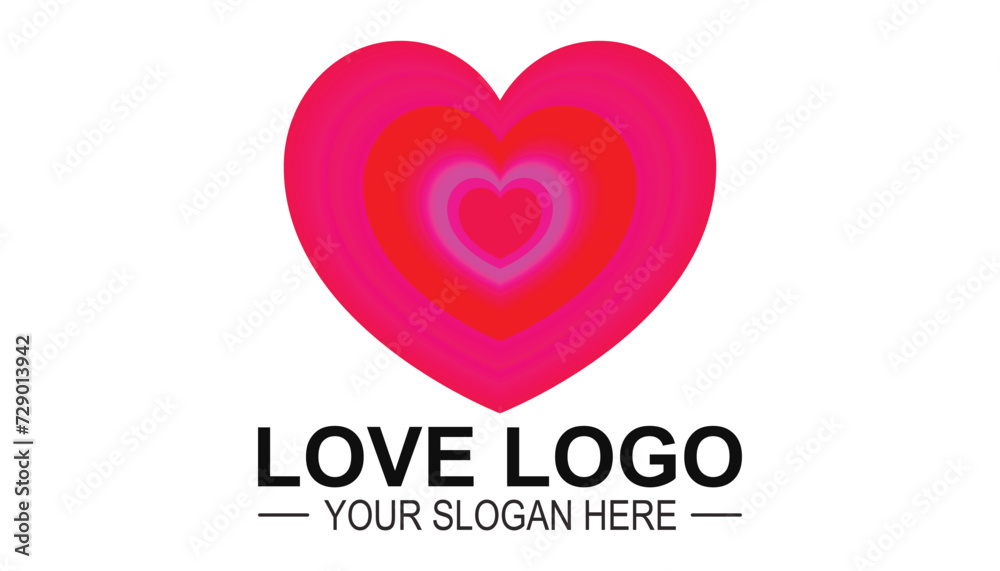 Valentine logo or Heart logo or icon. Love logo design.