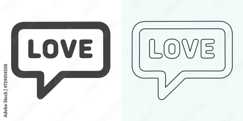 Love Mail icon set. email icon vector. E-mail icon. Envelope illustration
