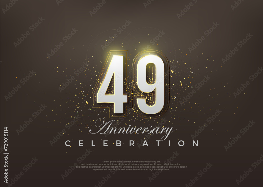 Elegant 49th anniversary number. premium vector backgrounds. Premium vector for poster, banner, celebration greeting.