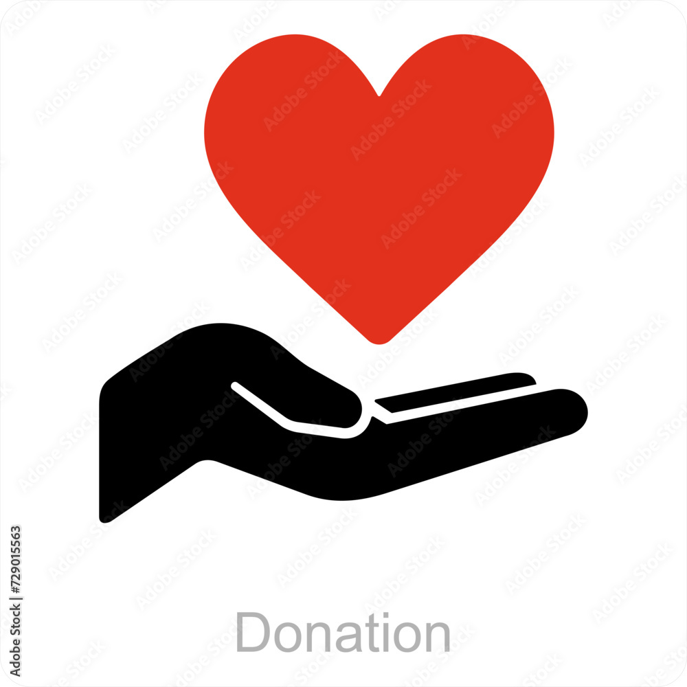 Donation and share icon concept Donation and share icon concept