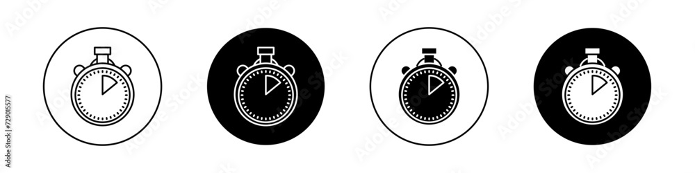 Stopwatch Icon Set. Watch Clock Timer Chronometer Vector Symbol in a ...
