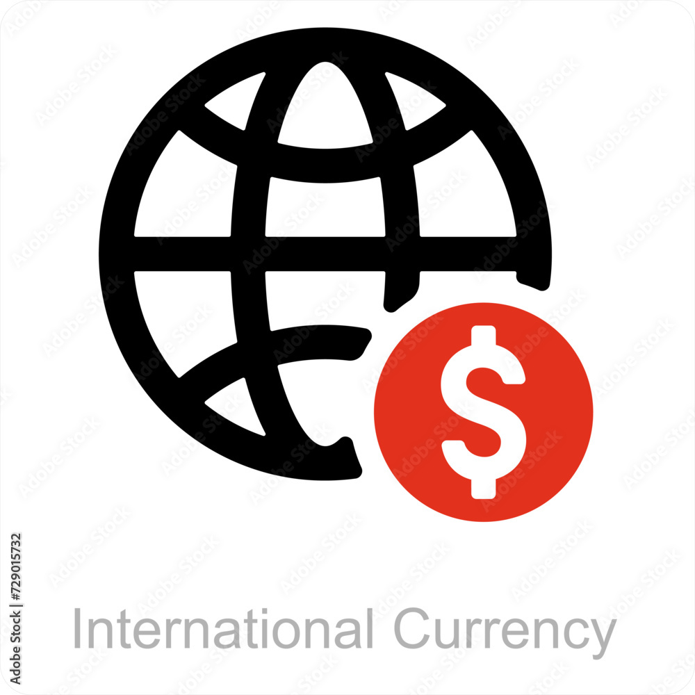 International Currency and Foreign exchange icon concept International Currency and Foreign exchange icon concept