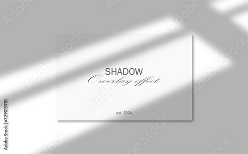 Realistic mock-up business card with window shadow overlay effect. Vector illustration