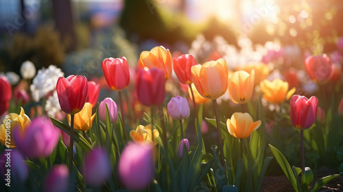 tulips in the  landscape  garden #729016959