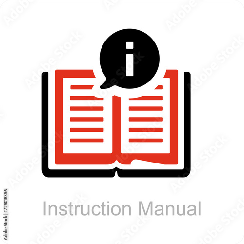 instruction manual and service icon concept