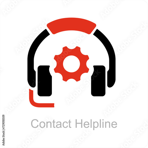 contact helpline and support icon concept