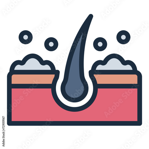 Dandruff hair problem icon