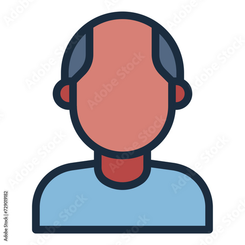 Balding bald man icon