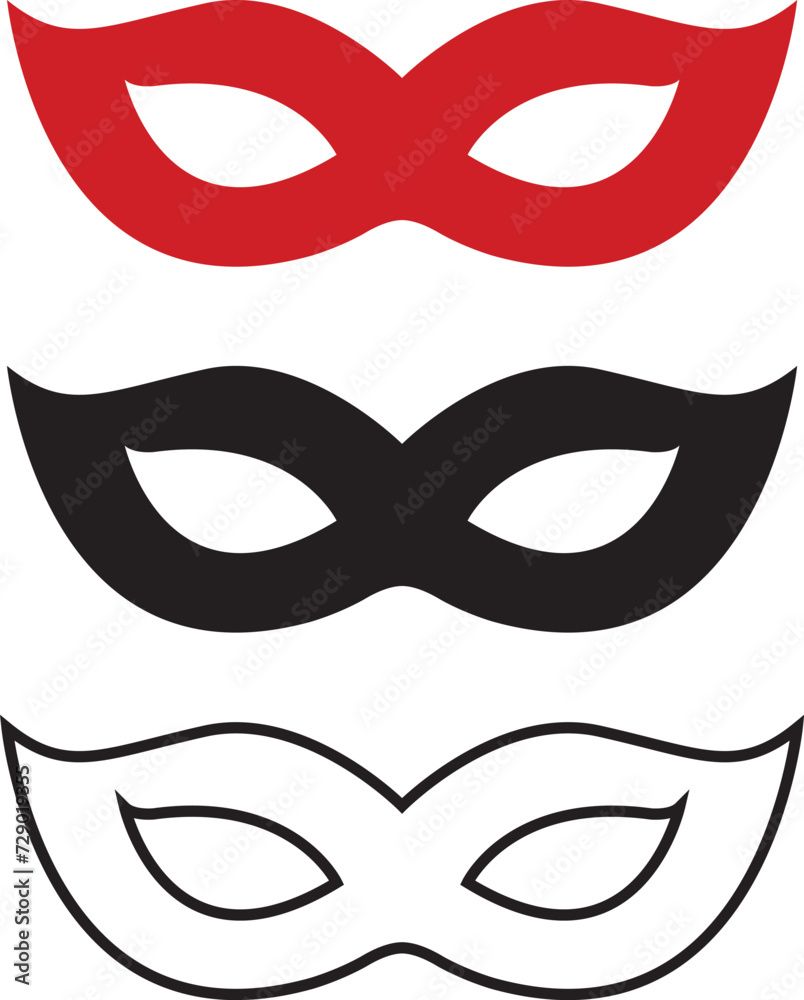Mask icon. thief mask with eye slit symbol. Superhero, Masquerade, Hidden villain, anonymous signs, vector illustration Mask icon. thief mask with eye slit symbol. Superhero, Masquerade, Hidden villain, anonymous signs, vector illustration