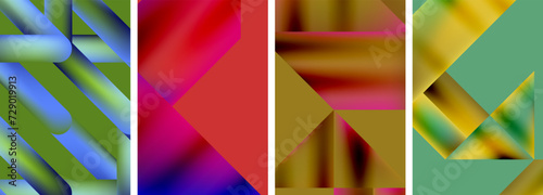 Set of abstract geometric posters. Abstract backgrounds for wallpaper, business card, cover, poster, banner, brochure, header, website