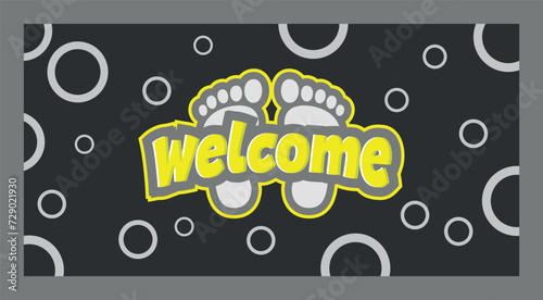 Background foot mat logo vector 