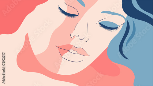 Abstract feminism vector scene with a contemporary aesthetic using clean lines bold strokes and modern design elements in a visually dynamic and emotionally resonant composition. simple