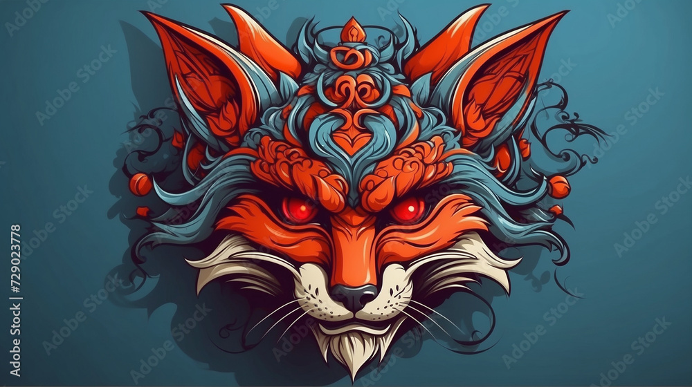 oni mask vector with animal mode japanese style artwork oni mask vector with animal mode japanese style artwork