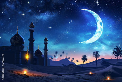 ramadan Kareem, Ramadan crescent moon, Eid Mubarak Islamic festival social media banner and Eid Mubarak Post Template, islam