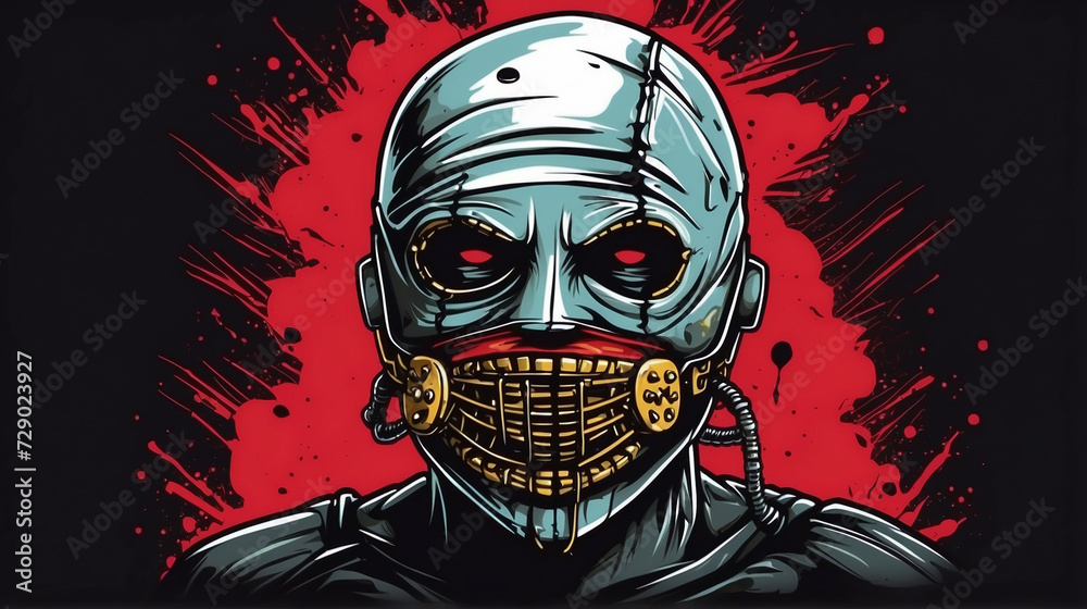 smile mask artwork design vector for sticker or t-shirt like a rock band smile mask artwork design vector for sticker or t-shirt like a rock band