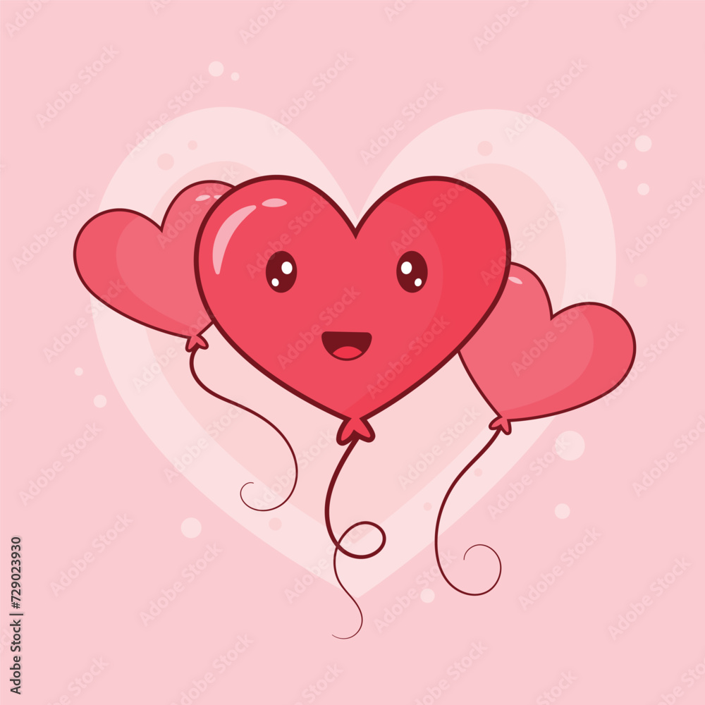 heart in balloon shape cartoon icon vector illustration heart in balloon shape cartoon icon vector illustration