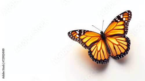 A butterfly with golden wings illuminated by soft, glowing lights.