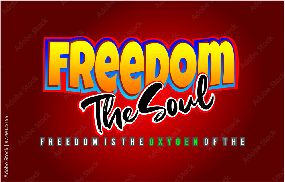 freedom the soul vector design
