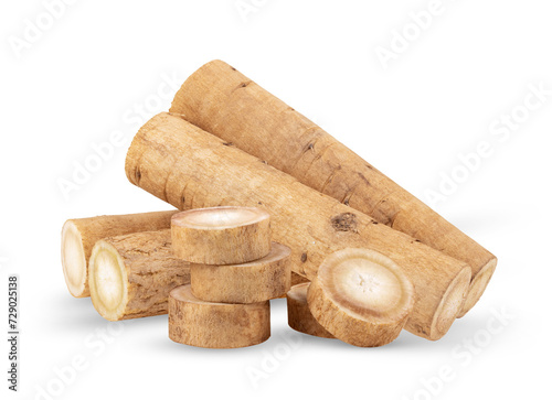Foto burdock roots or kobo isolated on transparent png