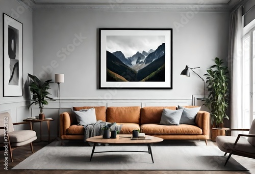 modern living room with fireplace © iram