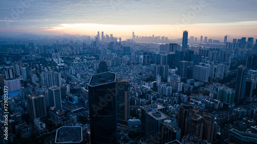 Aerial view of landscape in Guangzhou city, China