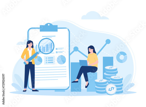 Teammates help with work concept flat illustration