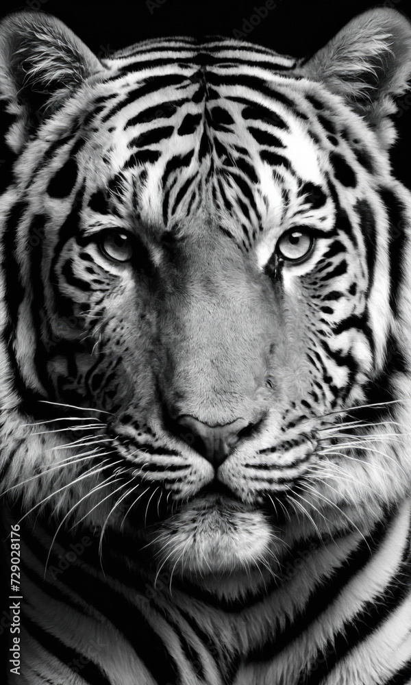 Fantasy Illustration of a wild animal tiger. Digital art style wallpaper background. Fantasy Illustration of a wild animal tiger. Digital art style wallpaper background.