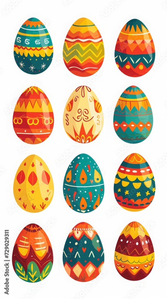 AI generated illustration of colorful Easter eggs