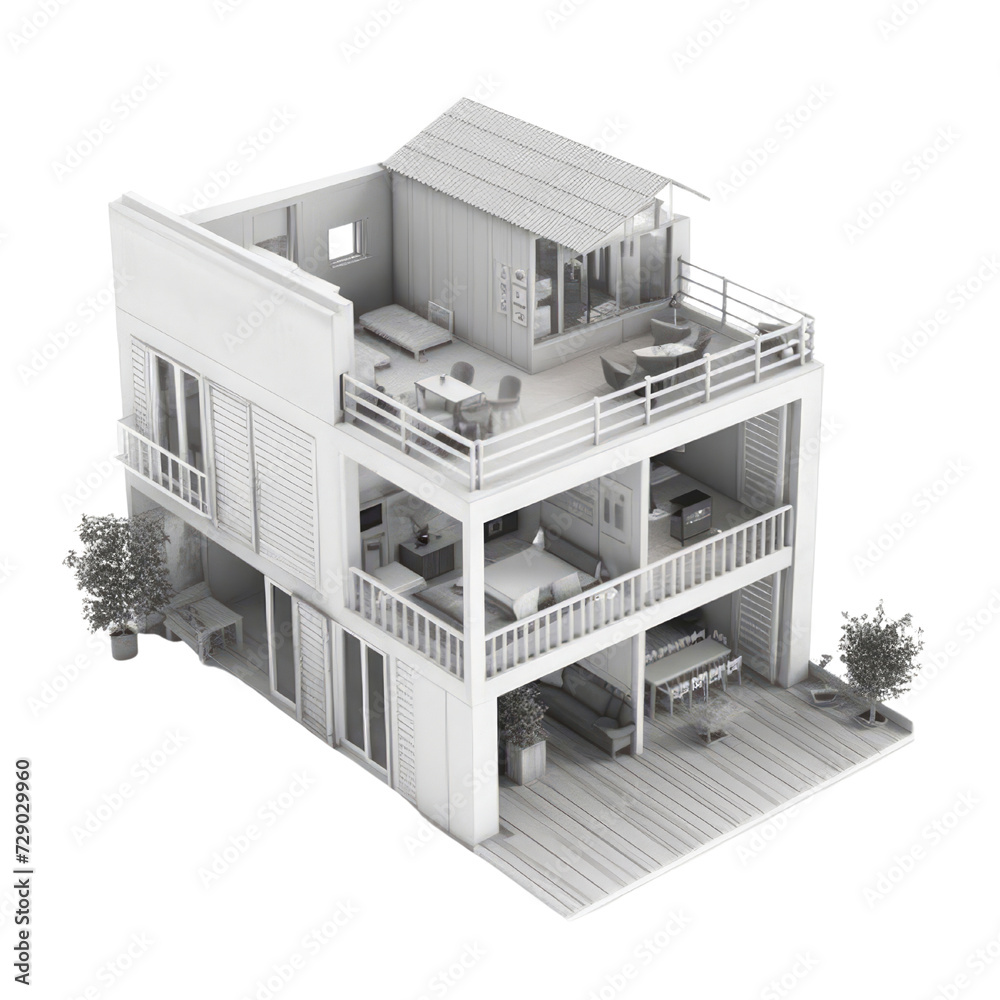 Apartment PNG Cutout, Generative AI Apartment PNG Cutout, Generative AI