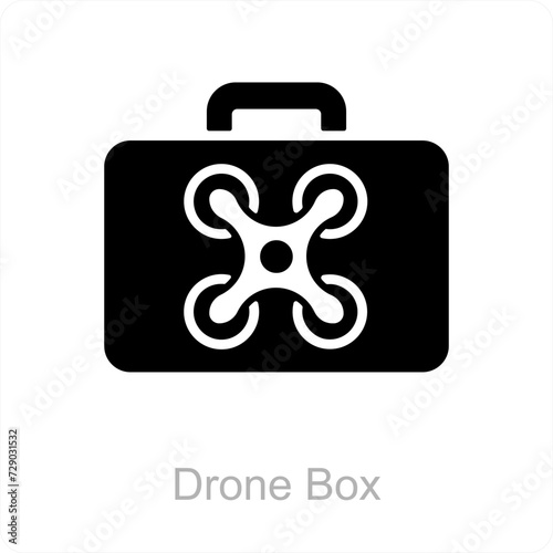 drone box and technology icon concept