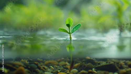 plant it half submerged in water photo