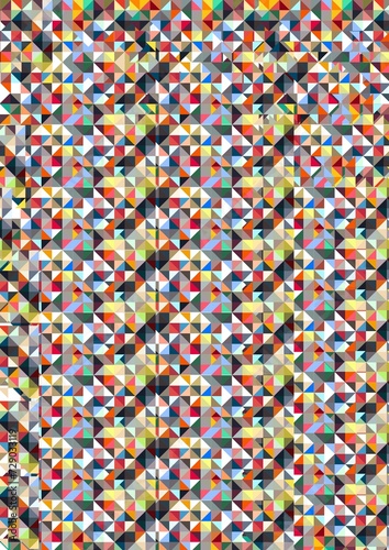 Abstract Geometric Pattern Artwork. Retro colors and white background.