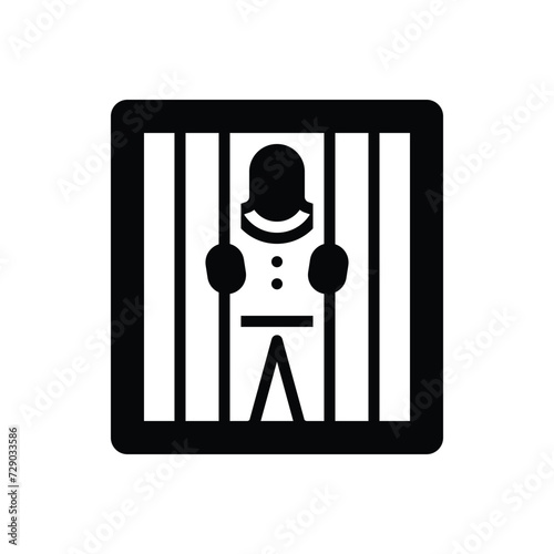 Black solid icon for prison