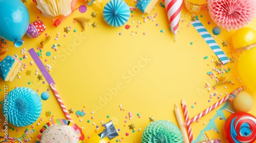 April Fool's day illustration background with party decorations.