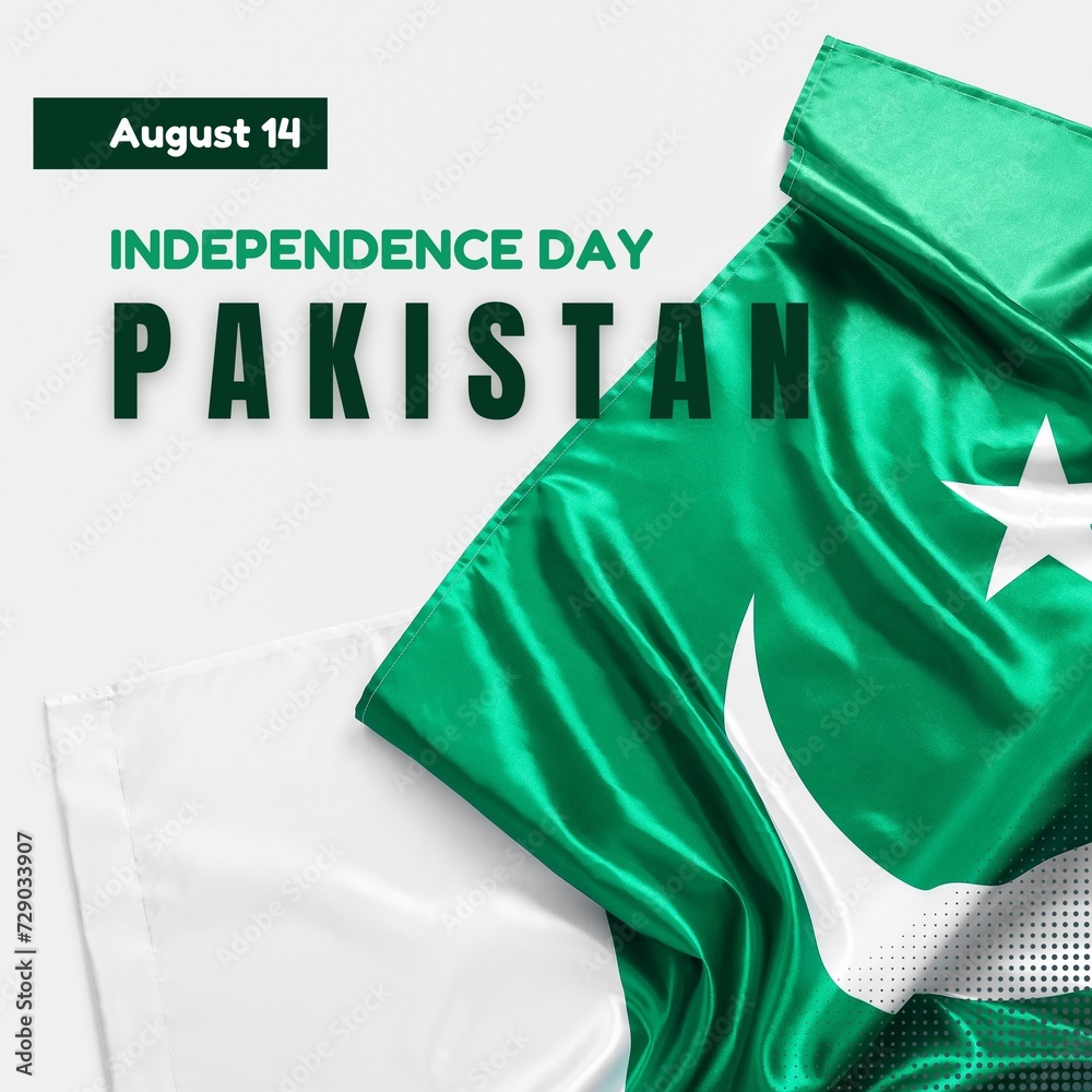 happy independence day Pakistan. 3d letter with Pakistani flag. abstract vector illustration design